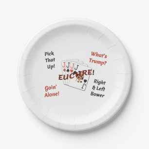 Paper Plate 7 inch - Euchre!