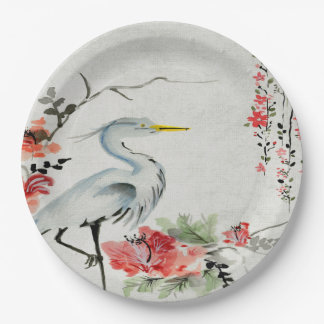 Paper plate   Asian crane flower pink
