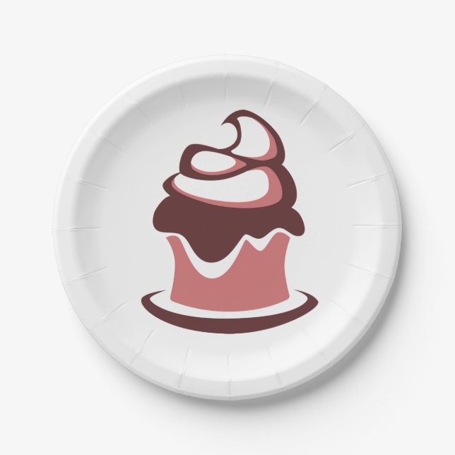 Paper Plate Birthday Party Cupcake  (Front)
