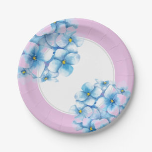 Paper Plate-Blue Hydrangeas Plate
