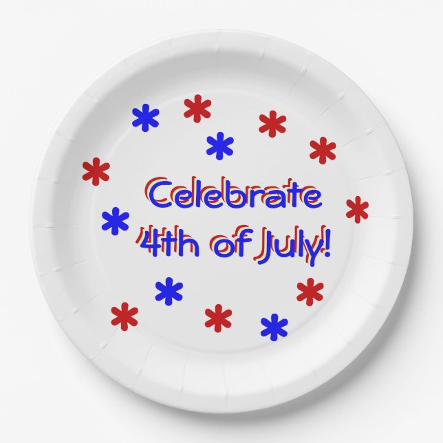 Paper Plate - Celebrate 4th of July (Front)
