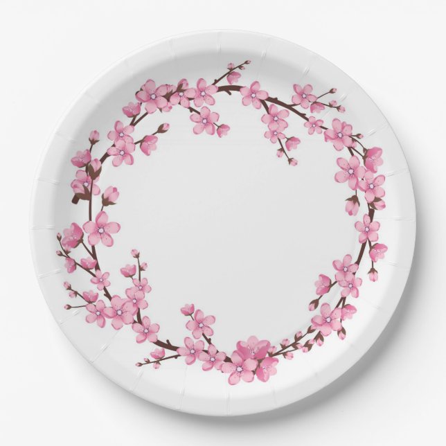 PAPER PLATE : CHERRY BLOSSOM WREATH (Front)