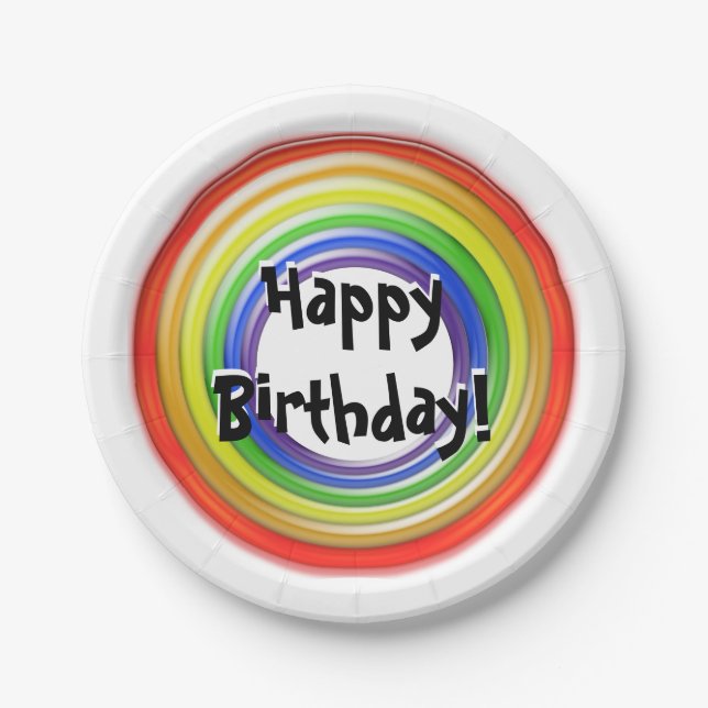 Paper Plate - Colourful Circles Happy Birthday (Front)