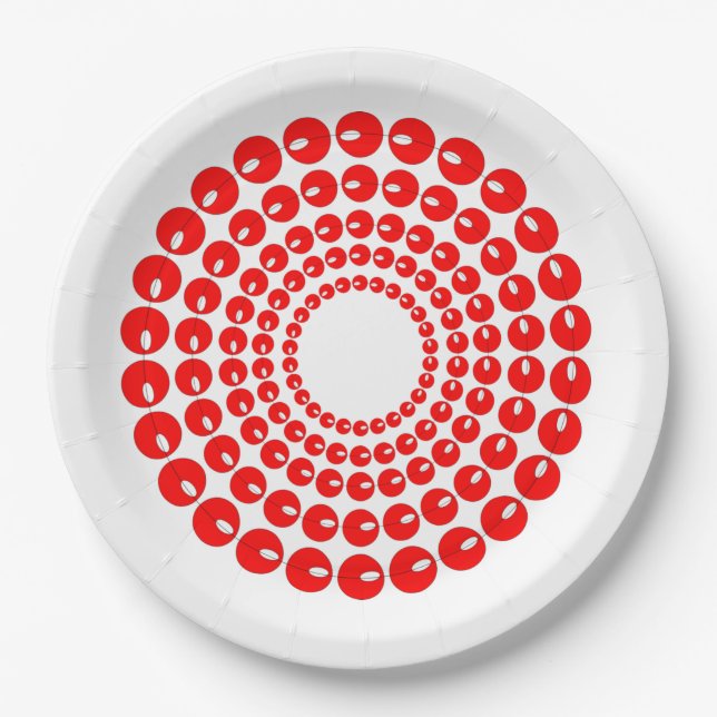 Paper Plate - Concentric Circles of Red Beads (Front)