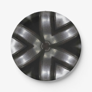 Paper plate cool black and silver pattern