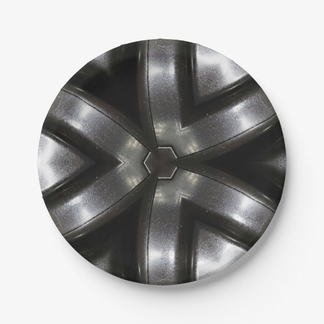 Paper plate cool black and silver pattern (Front)