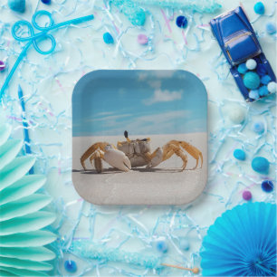 PAPER PLATE- CRAB AND BEACH THEME PLATE