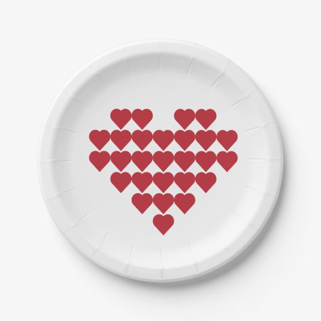 Paper Plate Cute Hearts Romantic Birthdays (Front)