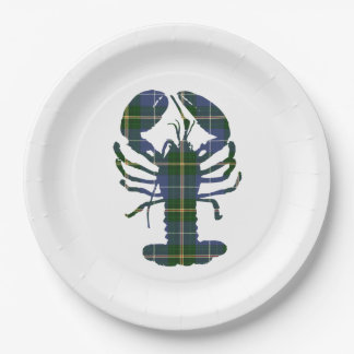 Paper plate Cute Lobster tartan Nautical beach