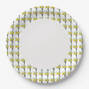 Paper Plate - Daffodils on Rim