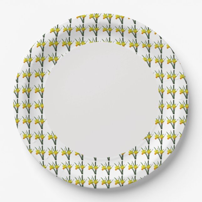 Paper Plate - Daffodils on Rim (Front)