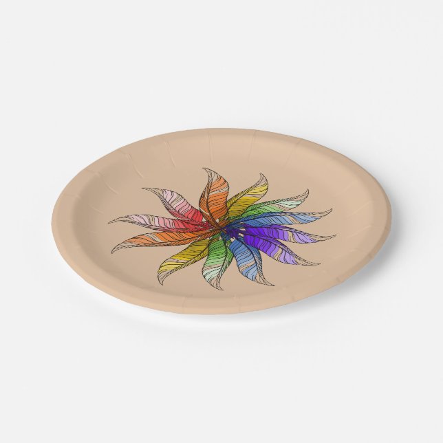 Paper Plate - Feather Colour Wheel (Angled)