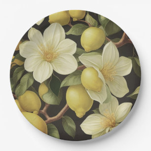 Paper Plate floral lemons wedding/shower
