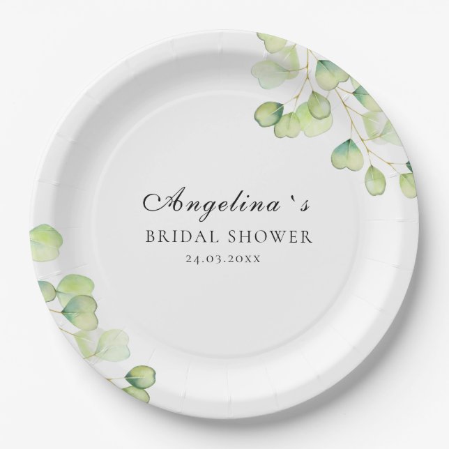 Paper Plate for a bridal shower. (Front)