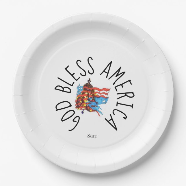 Paper Plate : God Bless America (Front)