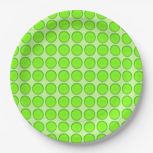 Paper Plate - Green Dots
