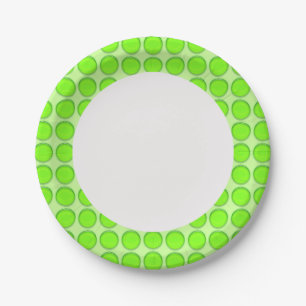 Paper Plate - Green Dots on Rim
