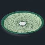 Paper Plate - Green Optical Illusion Spiral<br><div class="desc">Optical Illusion of a spiral of steps descending downward to the center of coaster. Light green background with Hunter green outer and inner circles.</div>