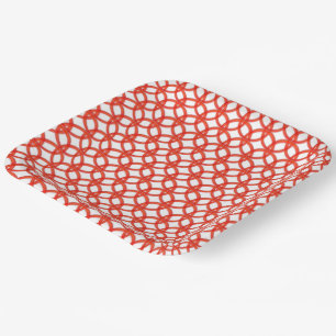 Paper Plate - Interlocking Red Rings