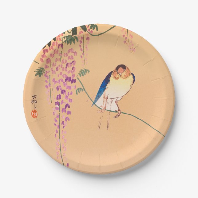 PAPER PLATE JAPANESE BIRD PRINT (Front)