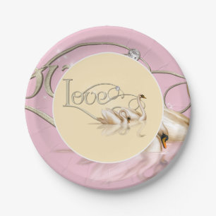 Paper Plate-Love Swans Plate