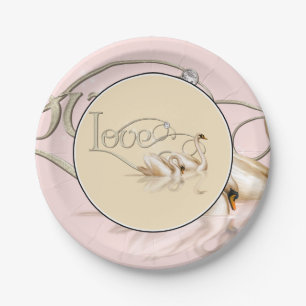 Paper Plate-Love Swans Plate