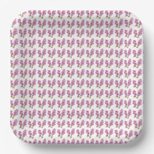 Paper Plate - Multiple Lilacs in Rows