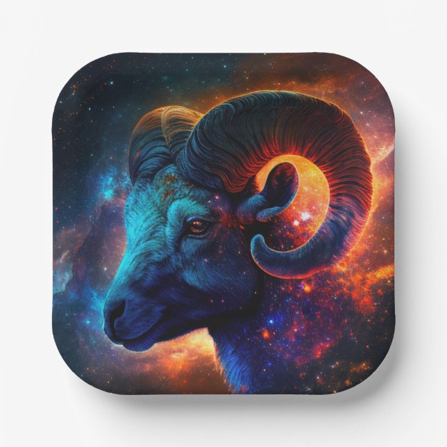 Paper Plate of Aries Zodiac Star Sign (Front)