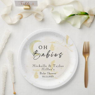 Paper Plate  Oh Babies! Stickers Stork Twins Neutr