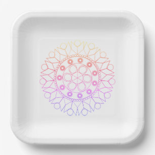 Paper Plate - Pastel Coloured Mandala Pattern