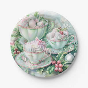 Paper Plate-Pink Victorian Christmas Plate