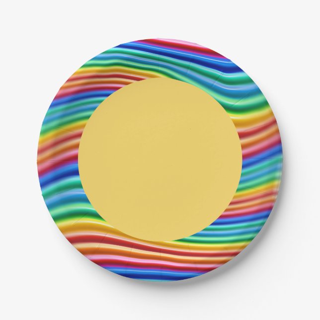 Paper plate Rainbow Pride ring (Front)