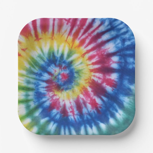 Paper Plate Rainbow Tie Dye Rainbow Colours (Front)