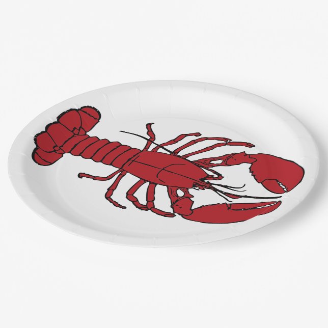 Paper plate Retro lobster (Angled)