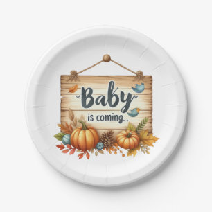 Paper Plate Rustic Autumn Baby Shower Plates