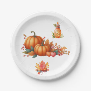 Paper Plate Rustic Autumn Baby Shower Plates