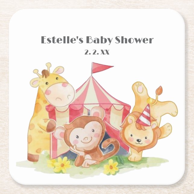 Paper Plate Square Paper Coaster (Front)