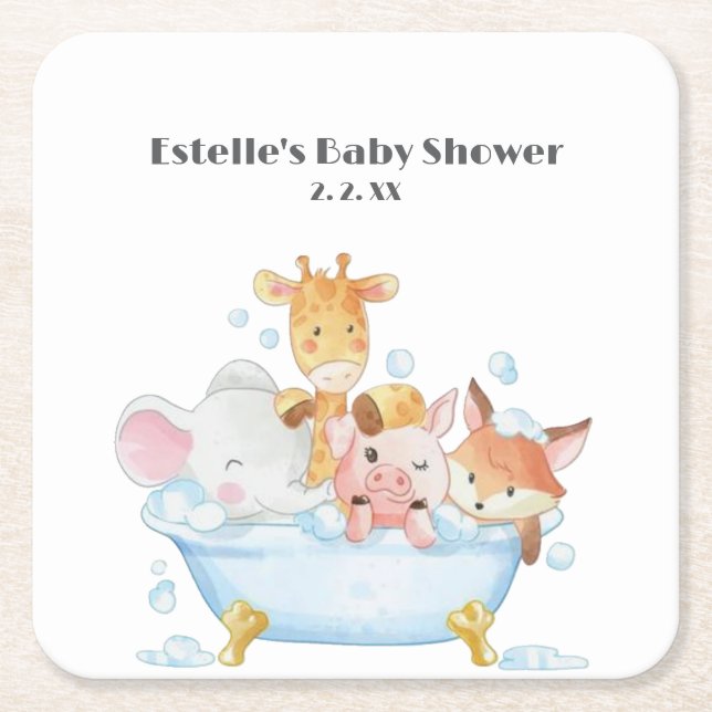 Paper Plate Square Paper Coaster (Front)