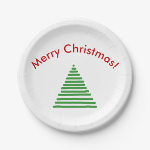 Paper Plate - Stylised Xmas Tree with Curved Text