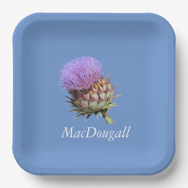 Paper Plate - Thistle with Name (Front)