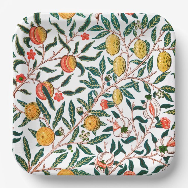 PAPER PLATE : WILLIAM MORRIS : POMEGRANATES (Front)