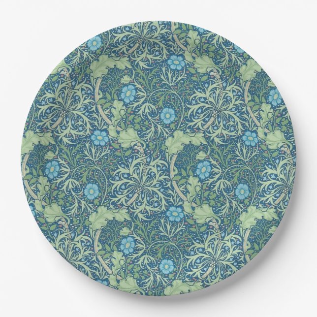 PAPER PLATE : WILLIAM MORRIS : SEAWEED (Front)