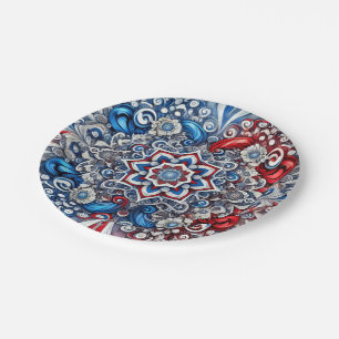 Paper plate with France Colours Design