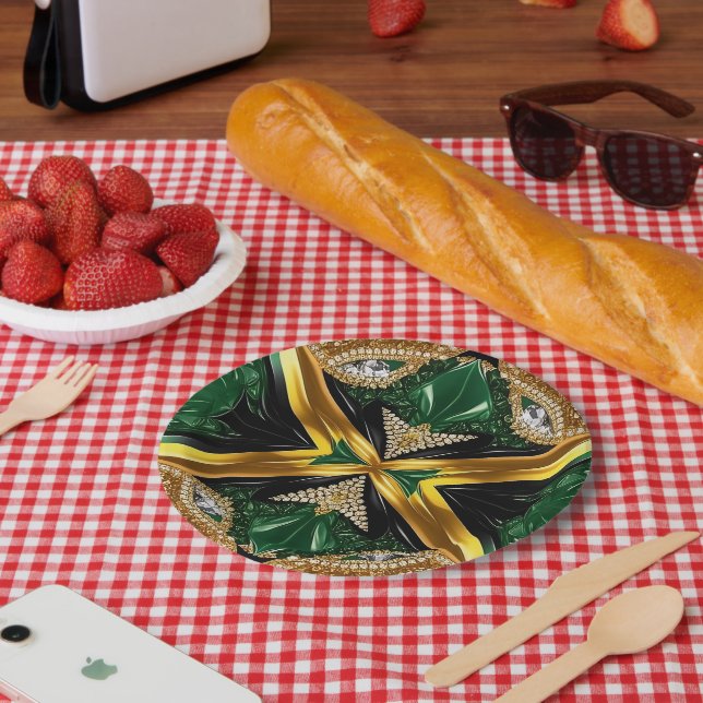 Paper plate with Jamaican Colours Design (Picnic)