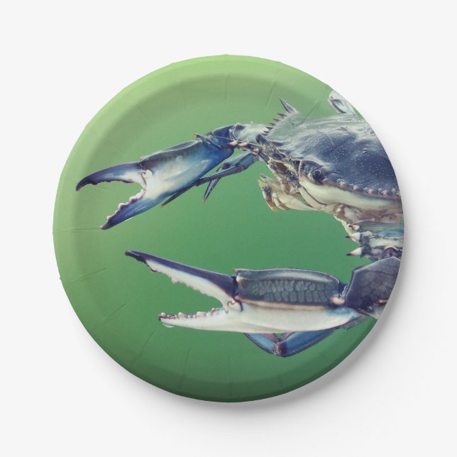 Paper Plate with Large Blue Crab (Front)