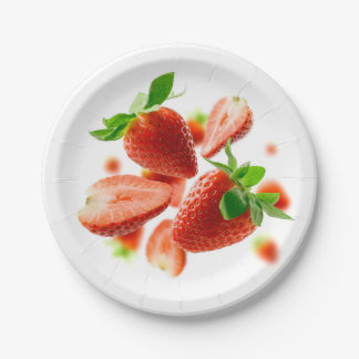 Paper Plate with Strawberries
