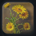 Paper Plate (Yellow Daisies)<br><div class="desc">A bright yellow daisy design decorates these pretty paper plates.</div>
