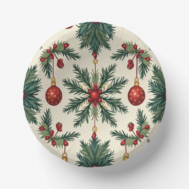 Paper Plates, 7" Paper Bowl (Christmas) Plate (Front)
