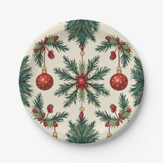 Paper Plates, 7" Round Paper Plate(Christmas) Paper Plate
