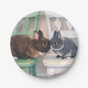 Paper Plates 7" – Set of 8 -Two Bunnies Party